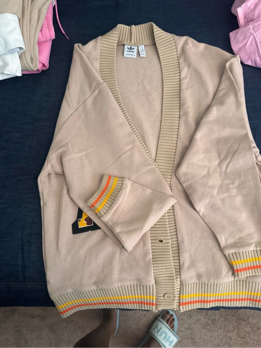 adidas cardigan beige